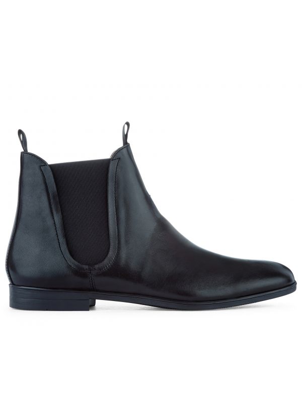 Handmade Men black leather ankle boots, Black Chelsea Boots, Ankle Boots