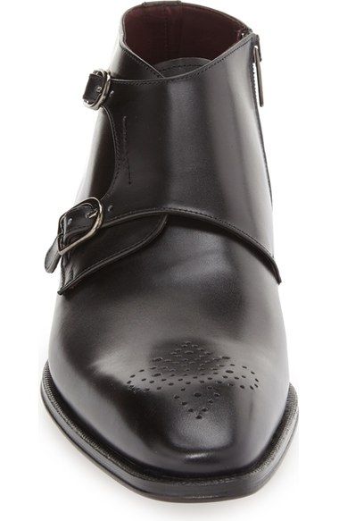 Handmade Men Black Leather Boot, Double Monk Leather Boots, Mens Boots