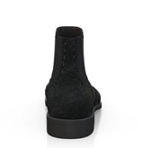 Handcrafted Men's Black Leather Chelsea Boots with Wingtip Brogue Detailing - Image 4