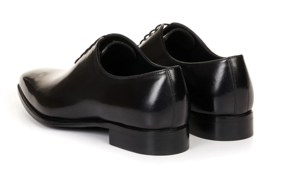 Handmade Men black Leather Oxford shoes, Men black leather tuxedo shoes