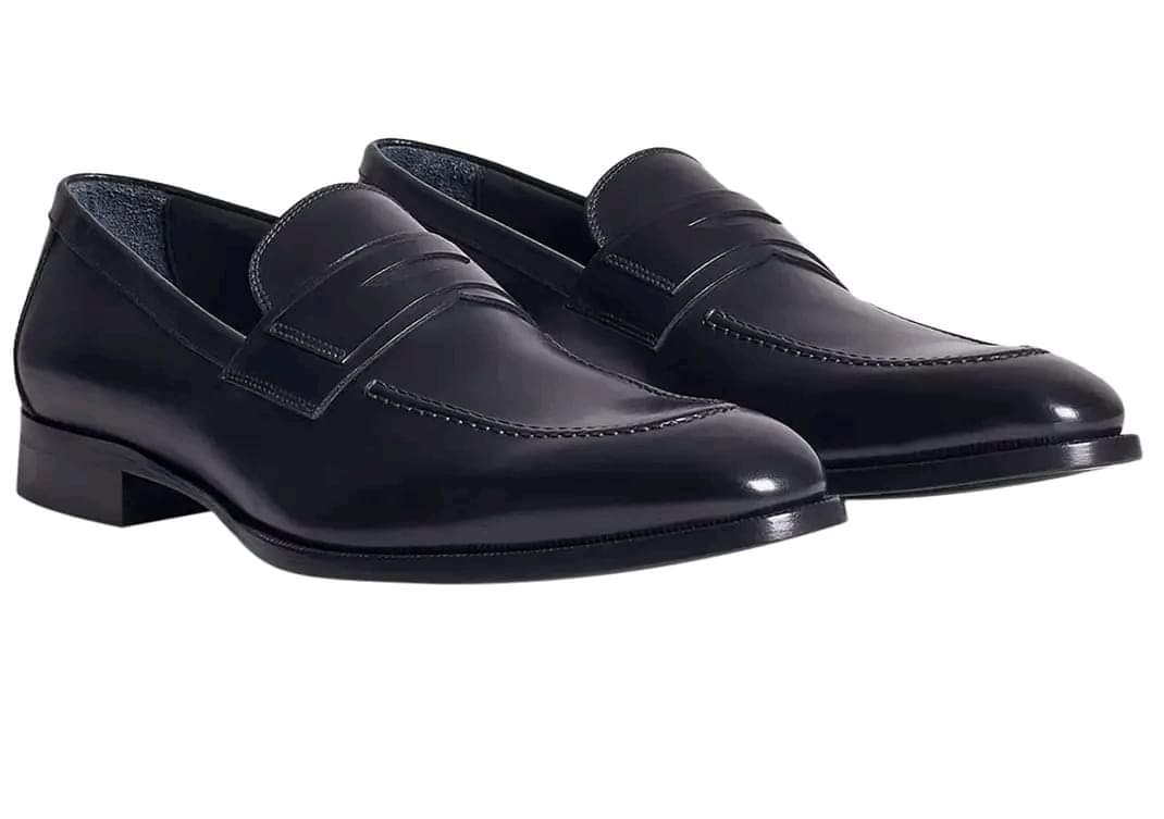 Handmade Men black leather tuxedo shoes, Men black leather moccasins