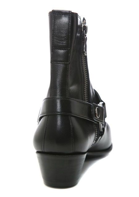 Handmade Men Black Side Zipper Boot, Biker Leather Boot, Ankle Boot