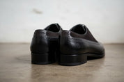 Handmade Men Black Suede And Leather Formal Shoes, Black Dress Shoes