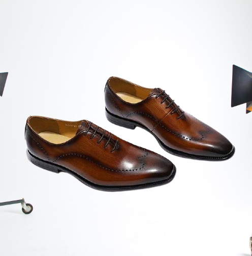 Handmade Men Brown Burnish Formal Shoes, Dress Leather Shoes