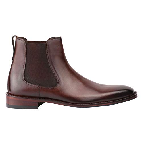 Handmade Men Brown Classic Chelsea boots, Brown dress boots for men