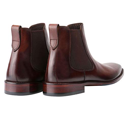 Handmade Men Brown Classic Chelsea boots, Brown dress boots for men