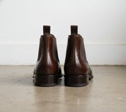 Handmade Men brown Comferable wingtip brogue Leather Chesea dress boots - back-view