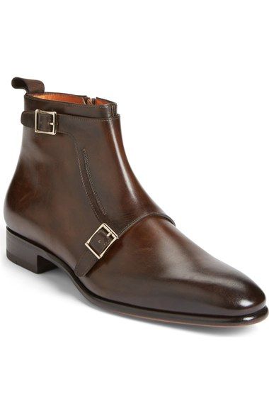 Handmade Men Brown Genuine Leather Ankle Boots, Side Zipper Ankle Boot