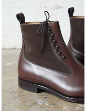 Handmade Men Brown Lace Up Ankle Boots, Mens Fashion Cap Toe Ankle Boots