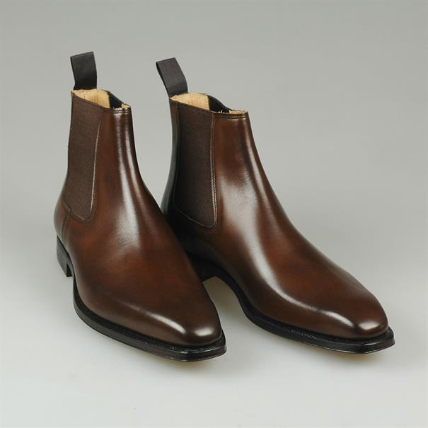 Handmade Men Brown Leather Chelsea Boots, Men Ankle Leather Office Boots