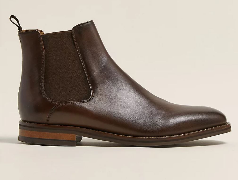 Handmade Men brown leather Chelsea boots, Men genuine leather dress boot