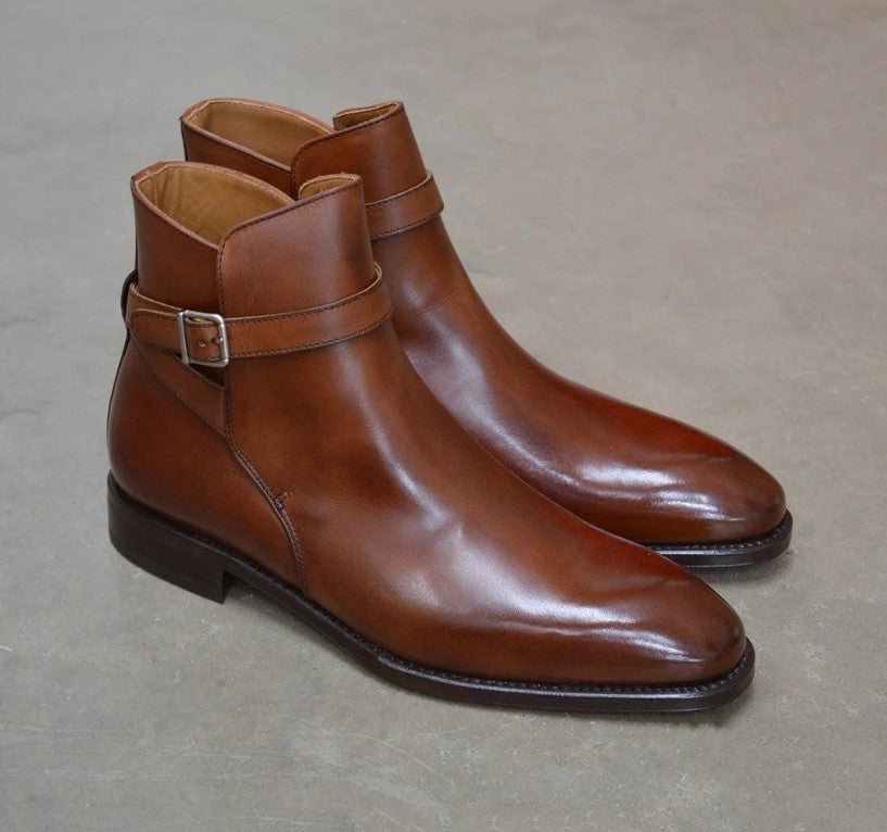 Handmade Men brown leather Jopurs boot Men brown dress boot, Men ankle boot