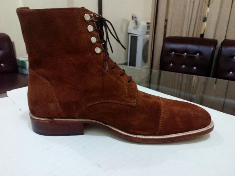 Handmade Men Brown Suede Ankle Boots, Ankle Leather Boot, Mens Boot