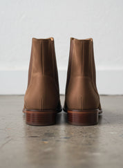 Handmade Men Brown Suede Ankle High Zipper Casual Boots, Ankle Boots - back-view