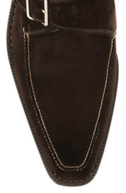 Men's Brown Suede Monk Strap Shoes - Image 2