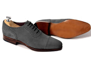 Handmade Men Dark Gray Oxford Shoes, Suede Leather Shoes, Shoes