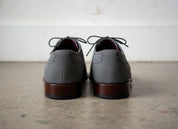Handmade Men Dark Gray Oxford Shoes, Suede Leather Shoes, Shoes - back-view