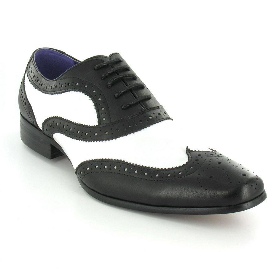 Handmade Men two tone wingtip brogue spectators dress shoes, Shoes for him