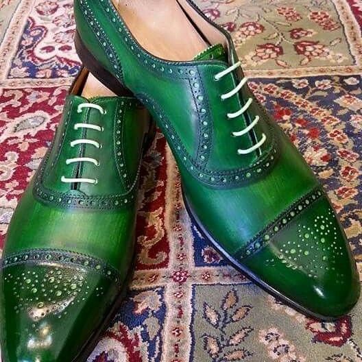 Spectator Green Wedding Shoes for Men Fashion Brogue Shoes