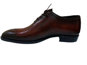 Men's Maroon Leather Oxfords Dress Shoes - Image 5