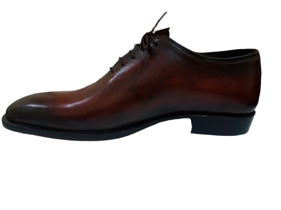 Men's Maroon Leather Oxfords Dress Shoes - Image 5