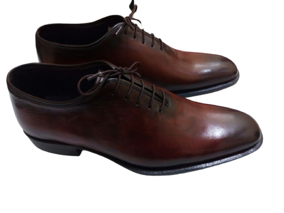 Handmade Men maroon Leather Oxfords dress shoes, Men leather formal shoes