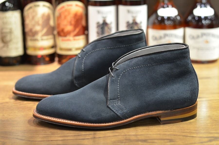 Handmade Men Navy Blue Suede Chukka Boots, Casual Suede Chukka Boots