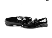 Men's Black Patent Leather Monk Shoes - Image 2