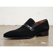 Handmade Men Pointed toe suede Shoes, Men party shoes, Men suede moccassins - detail-view-showing-texture