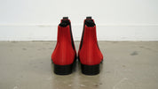 Handmade Men Red color Suede Pointed toe Chelsea Boots - back-view