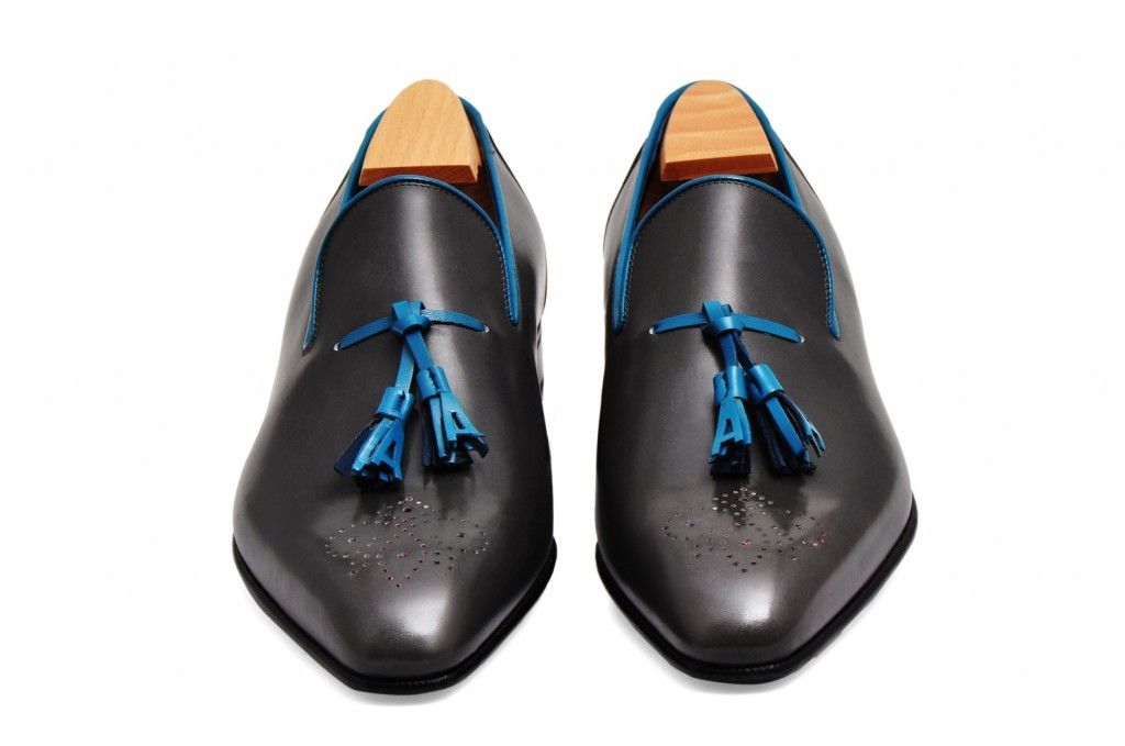 Handmade Men Shoes Mens Black Tassels Leather Shoes Dress Leather Shoes