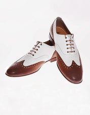 Handmade Men Spectators dress shoes, Men wing tip brogue Casino shoes