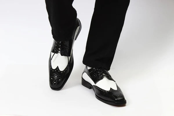 Handmade Men spectators shoes, Men wingtips brogue leather dress shoes