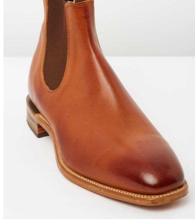 Handmade Men Tan color Calf leather Chelsea dress boot, Men ankle boot