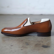 Handmade Men Tan Color Leather Shoes Moccasins Tan Leather Formal Shoes