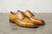 Handmade Men Tan Color Oxford Brogue Formal Shoes, Dress Shoes Shoe