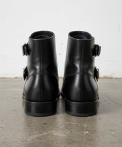 Handmade Men Triple Buckle Ankle Leather Boots, Monk Boots, Boots