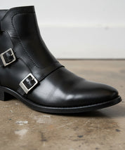 Handmade Men Triple Buckle Ankle Leather Boots, Monk Boots, Boots