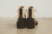 Handmade Men Two Tone Ankle Boots, Brown And Beige Suede Lace Up Boots