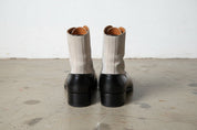 Handmade Men Two Tone Ankle Boots, Dress Boots, Leather Boot For - back-view