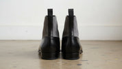 Handmade Men Two Tone Formal Boot, Button Up Boot, Cap Toe Ankle Boot - back-view