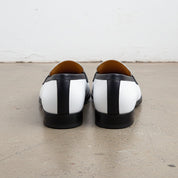 Handmade Men Two Tone Penny Loafer Shoes, Men spectatorleather shoes - back-view