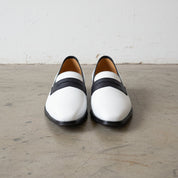 Handmade Men Two Tone Penny Loafer Shoes, Men spectatorleather shoes - front-view