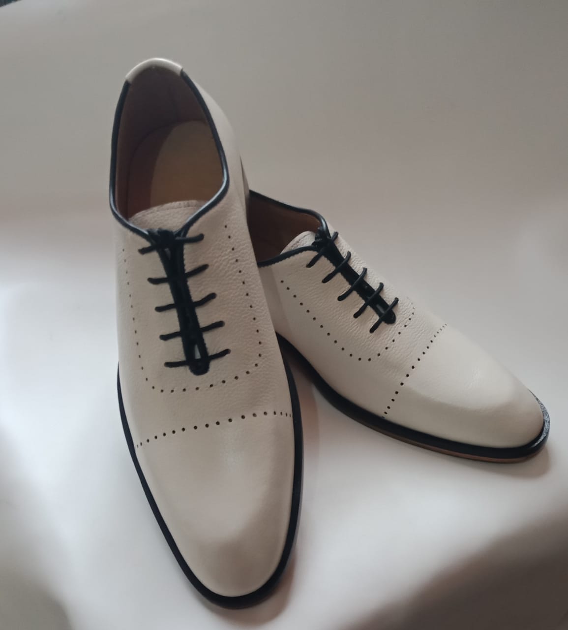 Handmade Men White Party Shoes, White Leather Formal Shoes, Shoes