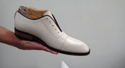 Handmade Men White Party Shoes, White Leather Formal Shoes, Shoes