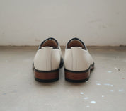 Handmade Men White Party Shoes, White Leather Formal Shoes, Shoes - back-view