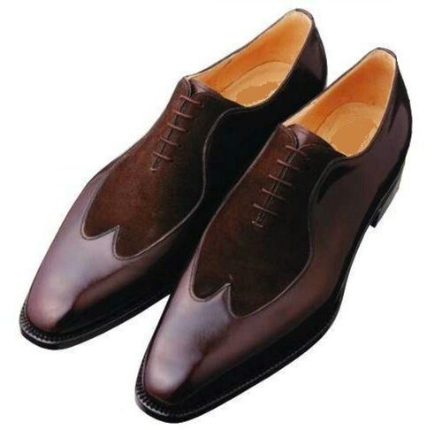 Handmade Men Two Tone Shoes, Wing Tip Shoes, Dress Shoes, Mens Shoes