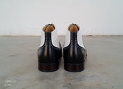 Handmade Men wingtip brogue ankle dress Boot, Two tone Chukka boot - back-view