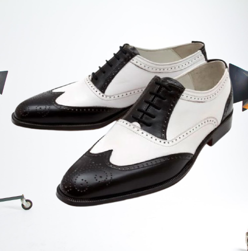 Handmade Men Wingtip Formal Shoes, Spectator Dress Shoes, Shoes