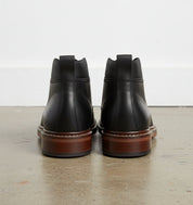 Handmade Mens Ankle Leather Boot, Men Black Leather Boots, Lace Up Boot - back-view
